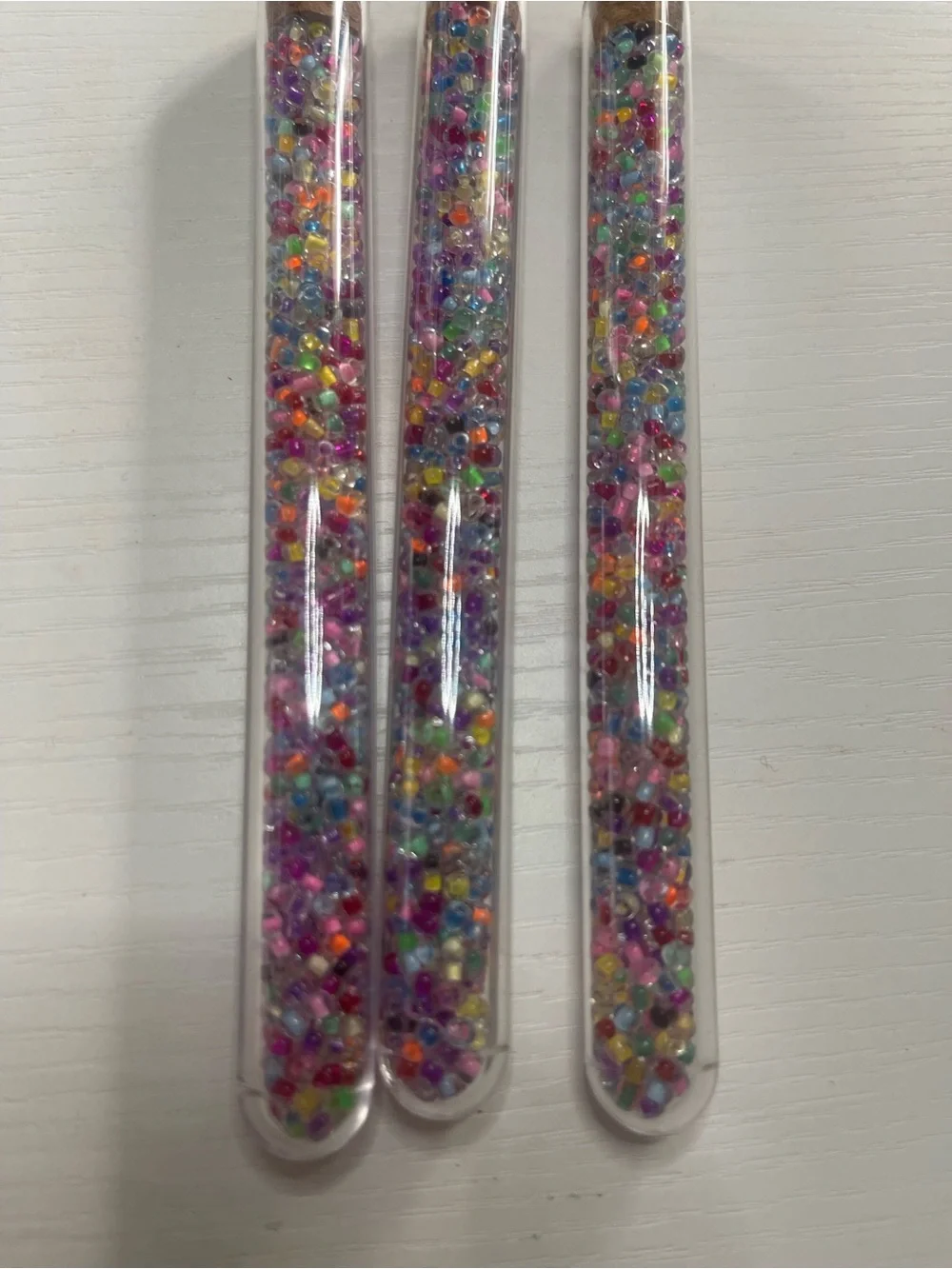 Multicolor Micro Bead. 3 tubes in 6 inch tubes